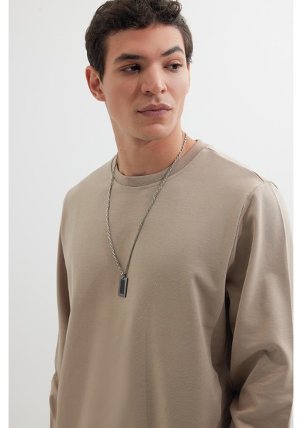 Erkek Relax Fit Rahat Kesim %100 Pamuk 2 Iplik Bisiklet Yaka taş Sweatshirt fiyatları