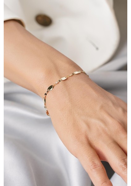 14 Ayar Altın Kalın Aynalı Zincir Bileklik fiyatları