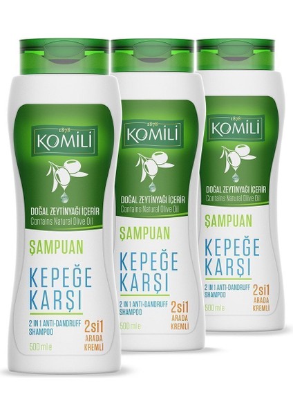 Kepek Karşıtı 2'si 1 Arada Kremli Vegan Şampuan 500 ml x 4 Adet modelleri