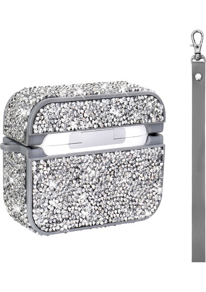Apple Airpods 3. Nesil ile Uyumlu Kılıf Şık Simli Şeffaf Bilek Askı Aparatlı Case 45 fiyatları