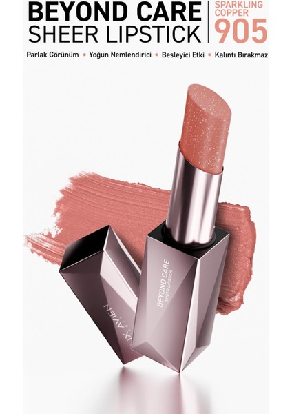 Beyond Care Sheer Lipstick 905 - Sparkling Copper - Yoğun Nemlendirici Besleyici Etki - Parlak Ruj fiyatları