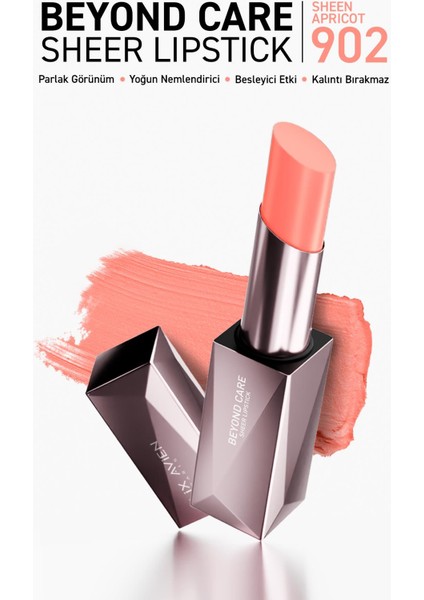 Beyond Care Sheer Lipstick 902 - Sheen Apricot - Yoğun Nemledirici Besleyici Etki - Parlak Ruj