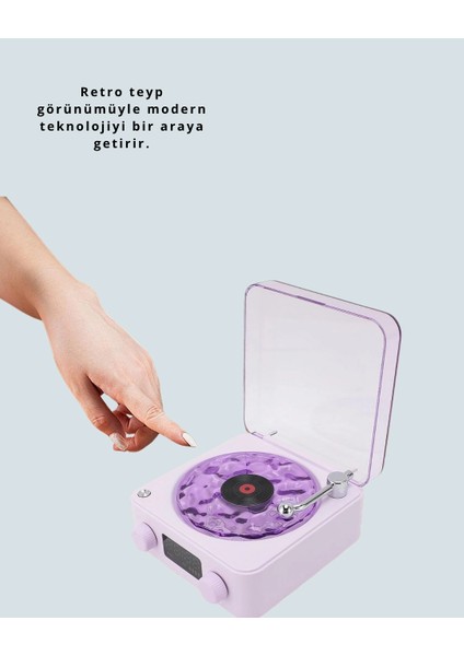 Buğz 360° Sesli Kablosuz Hoparlör – Retro Tasarım ve Projektör Işığı modelleri