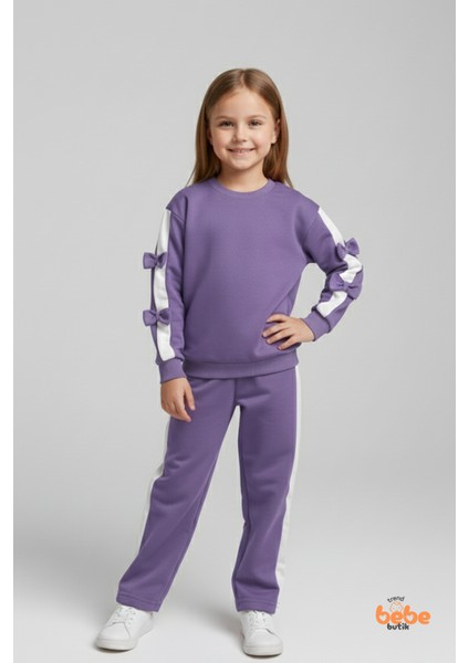Kız Çocuk 2’li Fiyonklu Eşofman ve Pijama Takımı %100 Pamuklu Rahat Kumaş,şık ,günlük Eşofman Takımı fırsatları
