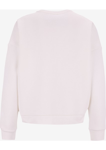 Bisiklet Yaka Baskılı Beyaz Kadın Sweatshırt F5WL-SWT0232 modelleri