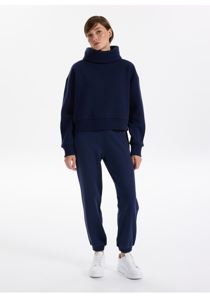 Balıkçı Yaka Düz Lacivert Kadın Sweatshırt Veja-Y fırsatları