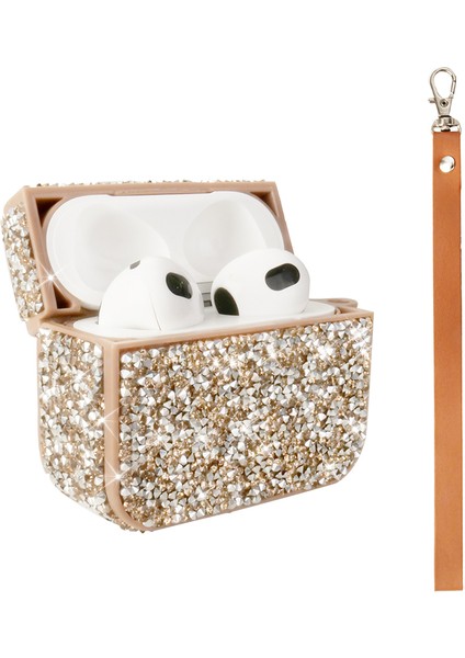 Apple Airpods 3. Nesil ile Uyumlu Kılıf Şık Simli Şeffaf Bilek Askı Aparatlı Case 45 fırsatları