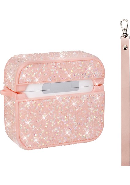 Apple Airpods 3. Nesil ile Uyumlu Kılıf Şık Simli Şeffaf Bilek Askı Aparatlı Case 45 fiyatları
