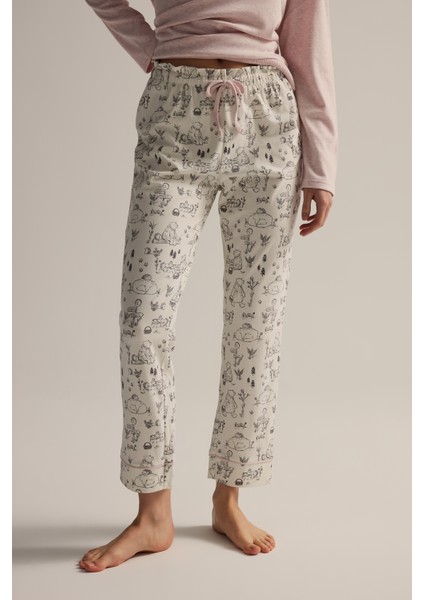 Kadın Pamuklu Uzun Pijama Altı