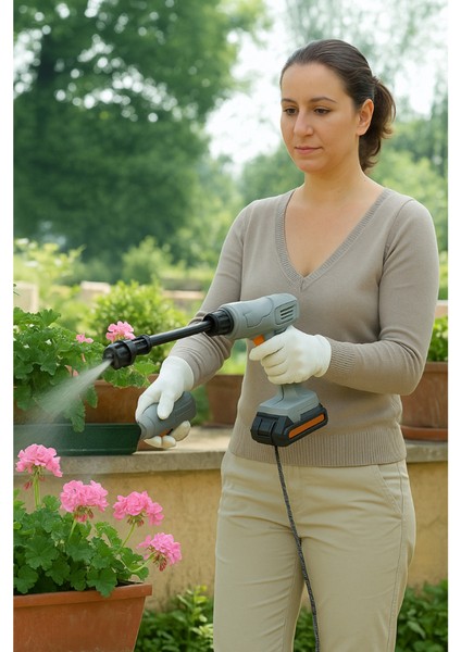 Şarjlı Basınçlı Araç Yıkama Makinesi | 175 Psı Güç | 2.7l/dk Su AKIŞI-21V Çift Batarya