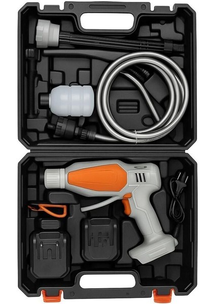 Şarjlı Basınçlı Araç Yıkama Makinesi | 175 Psı Güç | 2.7l/dk Su AKIŞI-21V Çift Batarya