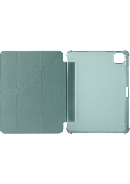 Apple iPad Pro 11 M5 (2025) Yatay ve Dikey Standlı Antişok Köşe Korumalı Kalemlikli Origami Slikon Kılıf modelleri