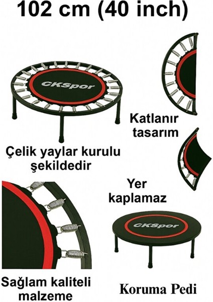 102CM Katlanabilir Trambolin – Taşınabilir Egzersiz Mavi Trambolini indirimleri