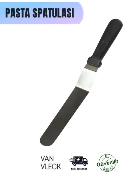 Pasta Sıvama Spatulası – Paslanmaz Çelik, Ergonomik Saplı, Kek ve Pasta Kreması Düzeltme Spatulası
