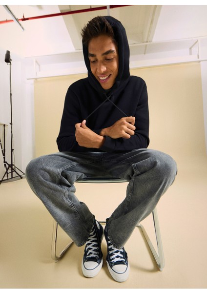 Bisiklet Yaka Düz Siyah Erkek Sweatshırt PBF5WM-SWT 5056 fiyatları