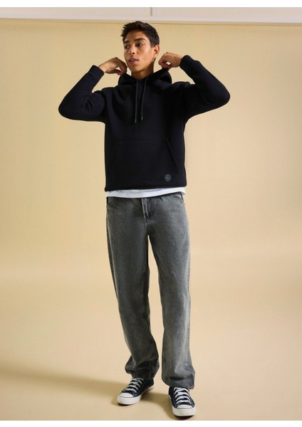 Bisiklet Yaka Düz Siyah Erkek Sweatshırt PBF5WM-SWT 5056 fırsatları