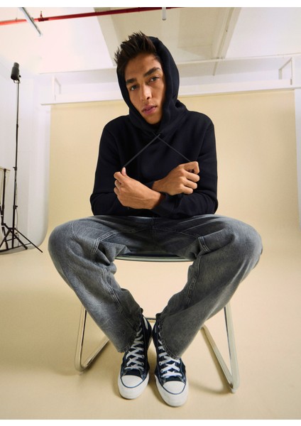 Bisiklet Yaka Düz Siyah Erkek Sweatshırt PBF5WM-SWT 5056 indirimleri