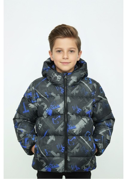 Erkek/kız Çocuk Kapüşonlu Su ve Rüzgar Geçirmez Cepli Kışlık Şişme Mont fırsatları