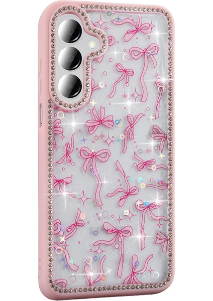 Samsung Galaxy A55 Kılıf Taşlı ve Simli Tasarım Azra Kapak fiyatları