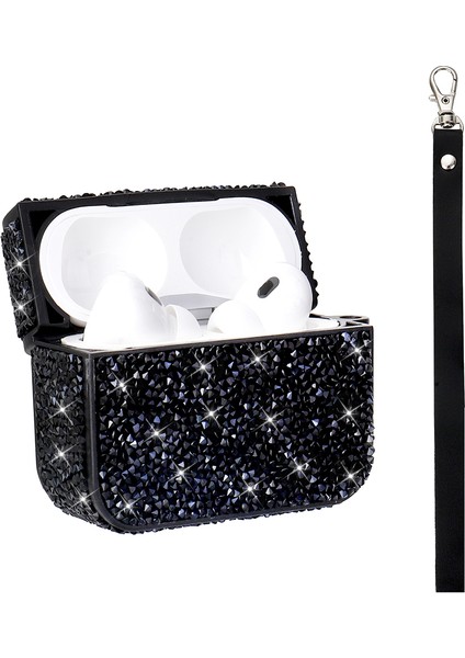 Apple Airpods Pro 1. / 2. Nesil ile Uyumlu Kılıf Şık Simli Şeffaf Bilek Askı Aparatlı Case 45 fiyatları