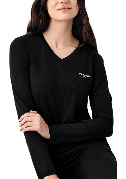 Kadın Siyah Uzun Kollu Pijama Takımı 9070-S fiyatları