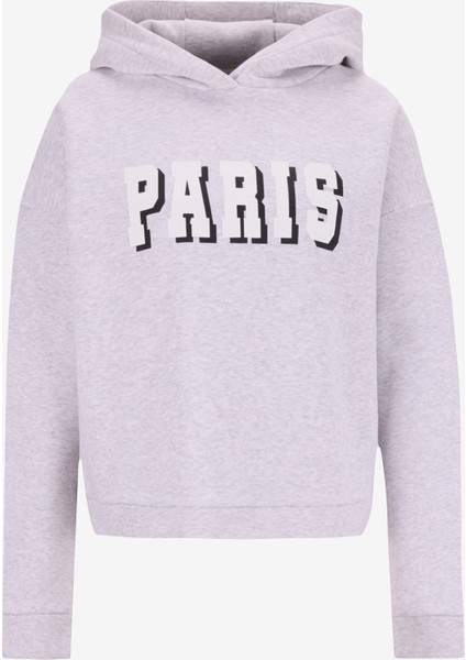 Kapüşon Yaka Baskılı Açık Gri Melanj Kadın Sweatshırt F5WL-SWT0231 fiyatları