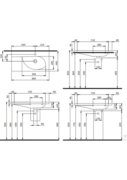 Bocchi Taormina Arch Etajerli Lavabo 86 cm Beyaz 1020-001-0126 fiyatları