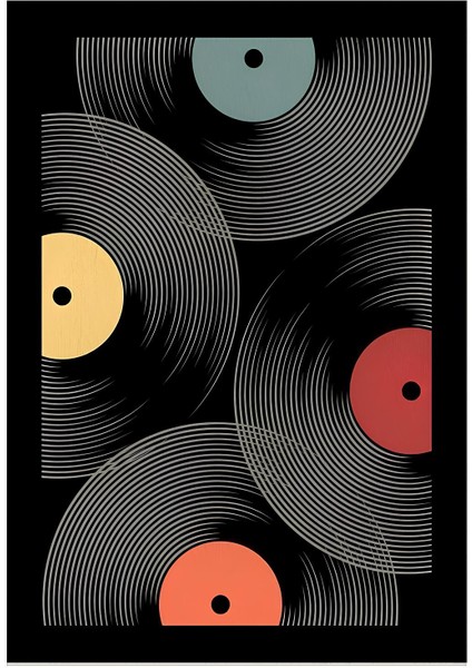 Dijital Baskılı Yıkanabilir Müzik Plak Desen Kaymaz Taban Halı modelleri
