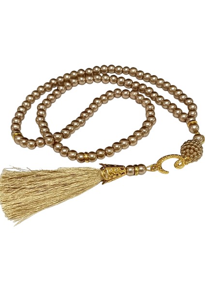 Namaz Tesbihi Vavlı 99'lu Cam Incili 35 Besmele-I Şerif Dua Kartı ile Süt Kahve Renk Hediyelik fiyatları