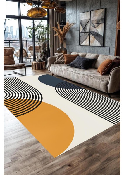 Dijital Baskılı Yıkanabilir Iskandinav Bohem Kaymaz Taban Halı