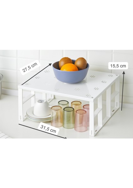 Metal Dolap Içi Raf 3 Tane, Bardak, Baharat, Tabak Düzenleyici Organizer, Alan Tasarrufu indirimleri
