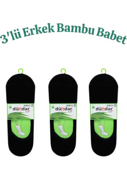 Erkek Bambu Parfümlü Dikişsiz Plus Babet Çorap 3'lü Paket