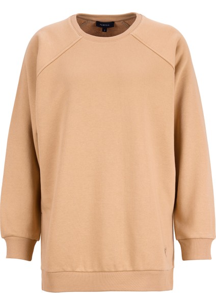 Bisiklet Yaka Düz Camel Kadın Sweatshırt Falu-Y fiyatları