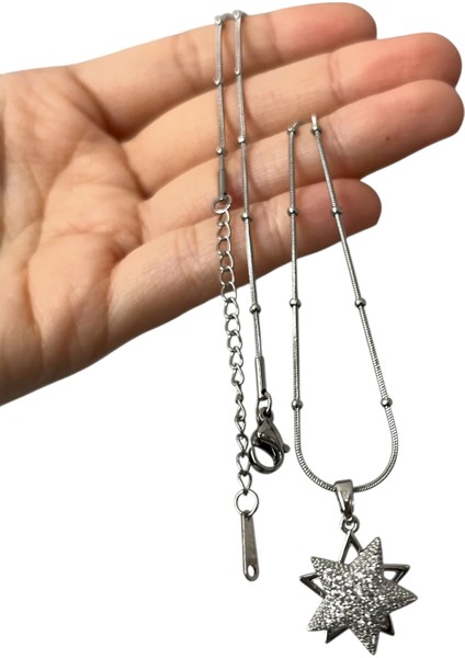 Kadın Gümüş 316L Çelik Yıldız Figürlü Kolye Dönen Uçlu Kolye – Paslanmaz Suya Dayanıklı Zarif Takı – Hediyelik Gümüş Kolye modelleri