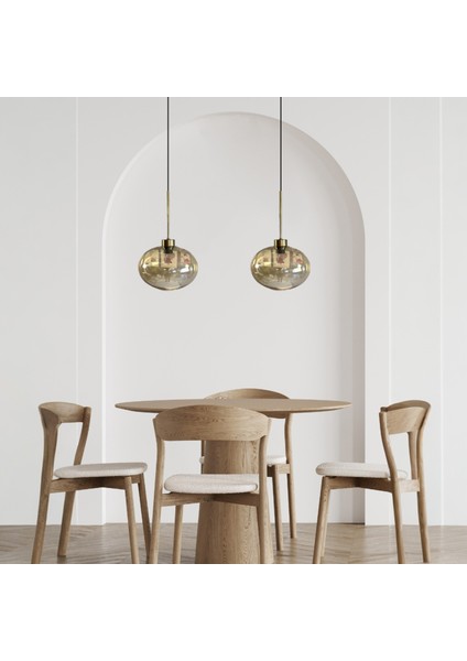 Solvia Ikili Cam Bal Rengi Avize Ince Eskitme Başlık Retro Sarkıt Lamba Salon Aydınlatma fiyatları