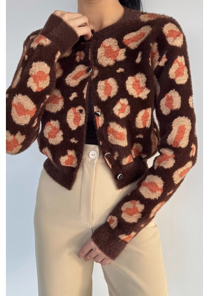 Leopar Desenli Triko Hırka P-00018380