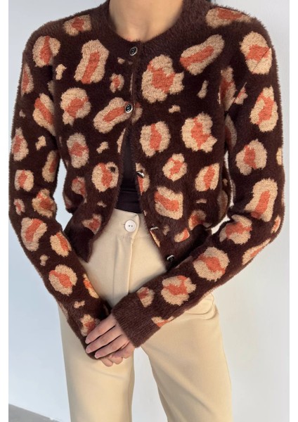 Leopar Desenli Triko Hırka P-00018380 fiyatları