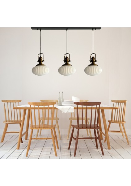 Elegant Cam Beyaz Üçlü Avize Eskitme Başlık Sarkıt Lamba Restoran Salon Aydınlatma modelleri