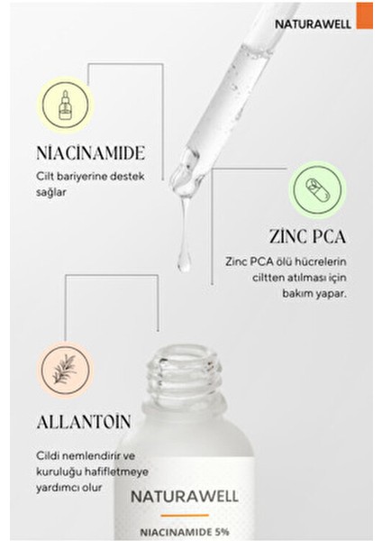 Niacinamide 5% Zinc PCA 1% Serum Cilt Elastikiyetini Artırır 30 ml indirimleri