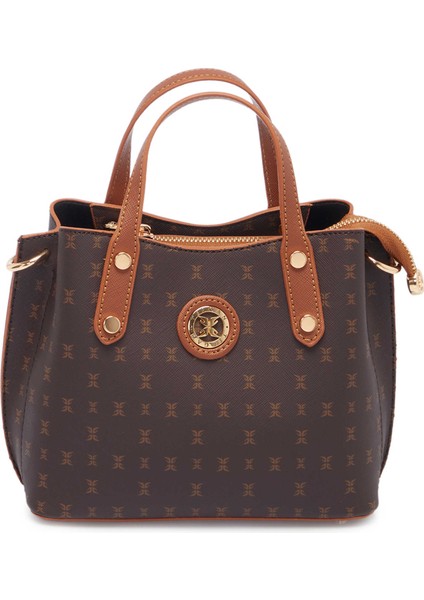 Kahve Print Kadın Omuz Çantası - S1WPR0000806-T4J