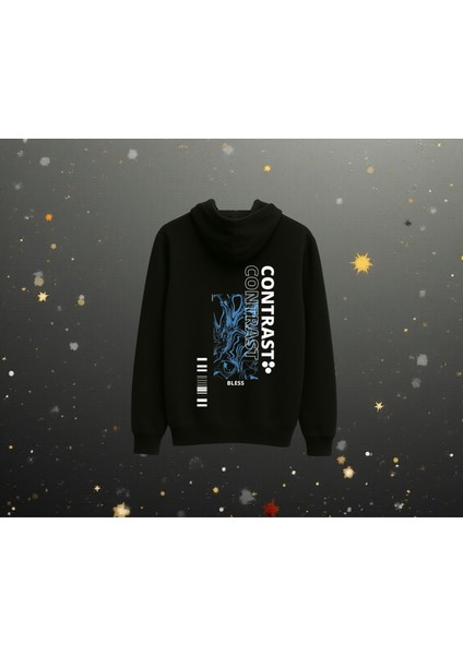 Dijital Baskılı Kapüşonlu Sweatshirt