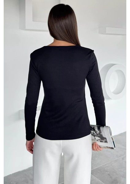 Ön Detaylı V Yaka Basıc Bluz P-00018579 indirimleri