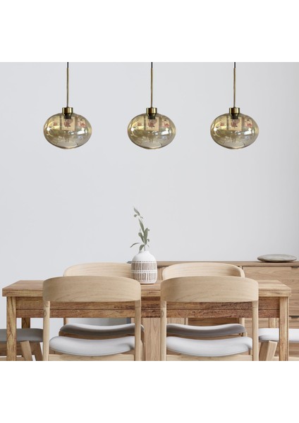 Üçlü Solvia Cam Bal Rengi Avize Ince Eskitme Başlık Retro Sarkıt Lamba Salon Aydınlatma fiyatları