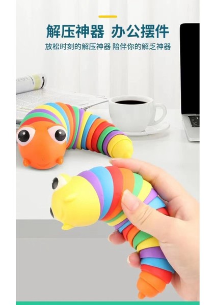 Kedi Köpek Tırtıl Oyuncak Renkli Hareketli Tırtıl Oyuncak Sök-Tak