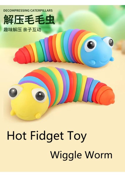 Kedi Köpek Tırtıl Oyuncak Renkli Hareketli Tırtıl Oyuncak Sök-Tak indirimleri