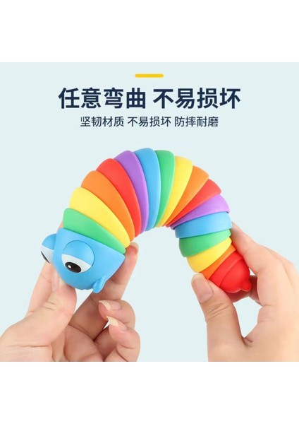 Kedi Köpek Tırtıl Oyuncak Renkli Hareketli Tırtıl Oyuncak Sök-Tak