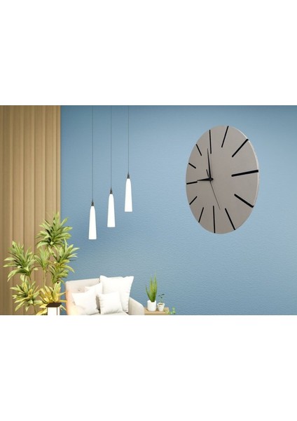 Ahşap Minimal Dekoratif Duvar Saati - 33X33 cm Gri fiyatları