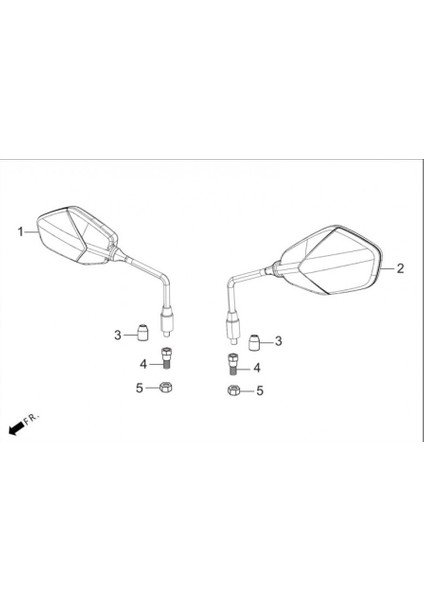 HR200-XV F03A04DİKİZ Aynası Sol Mavi