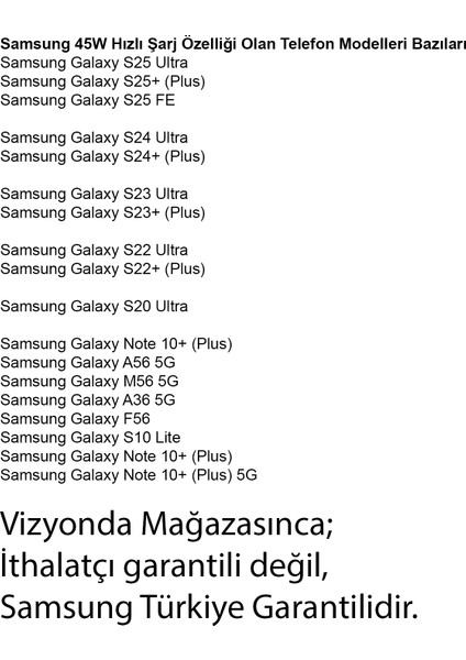 Galaxy S25 Ultra Süper Hızlı Şarj Aleti Orjinal Samsung Garantili fırsatları