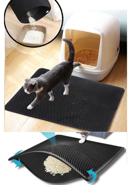 Elekli Kedi Tuvalet Önü Paspası Kedi Kumu Paspası Elekli Kum Toplayıcı Kedi Halısı